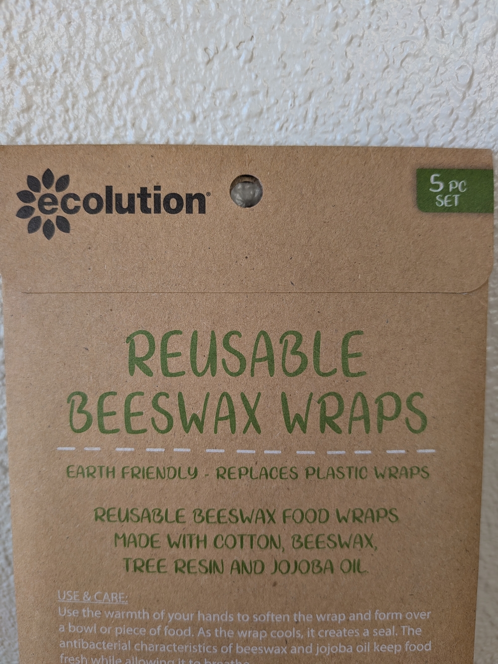 Ecolution Reusable Beeswax Wraps 5 pc Set - Picture 5 of 6